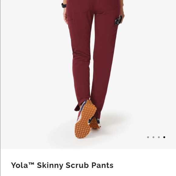 FIGS SCRUBS XS SET- Burgundy -casma top and yola skinny pants. - Picture 4 of 4